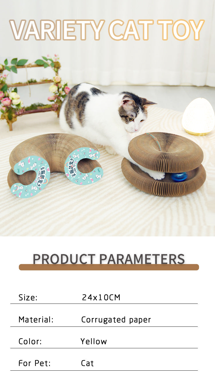Manufacturer Wholesale Deformable Interactive Corrugated Foldable Cat Scratcher Cardboard